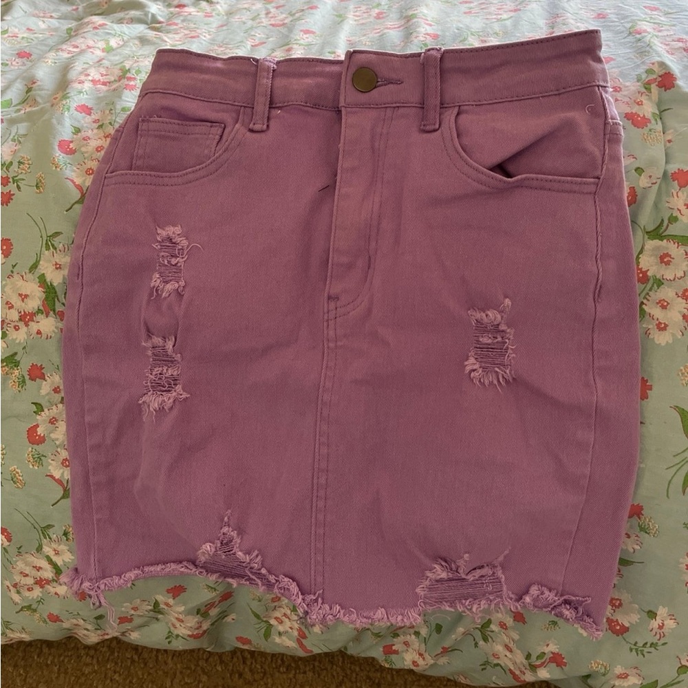 Purple Jean Skirt
